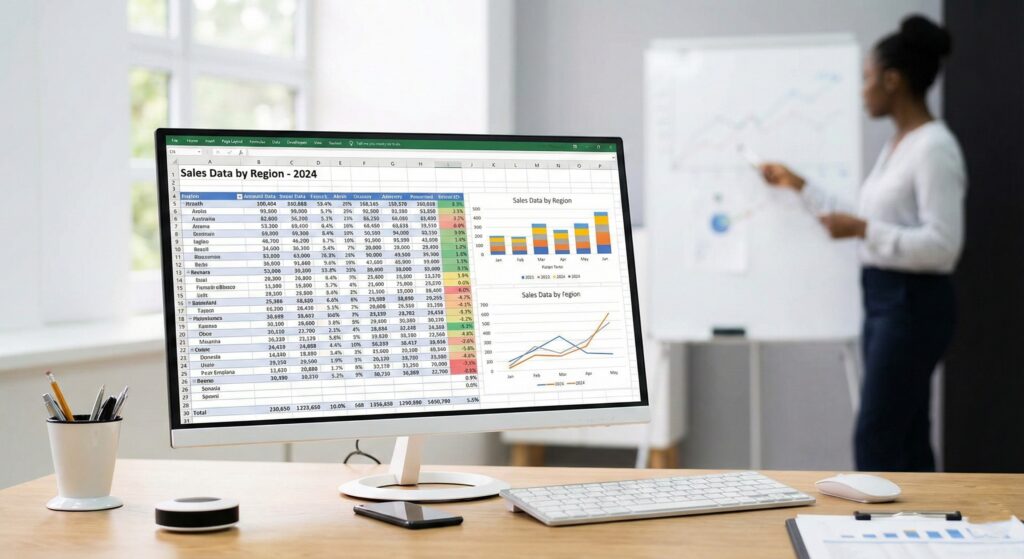 Excel scatter plot chart with trendline showing positive correlation